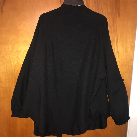 Beautiful Black Open Front Top Cardigan with Rhinestones - Picture 5 of 5